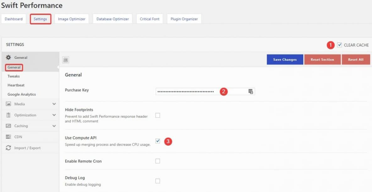 Swift Performance plugin default settings - Freelancers tools 01
